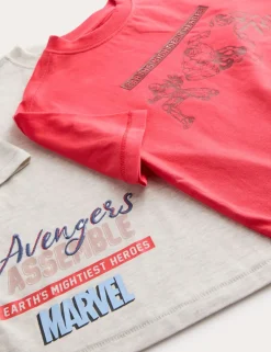 4 Pack Pure Cotton Marvelâ„¢ T-Shirts (2-8 Yrs)