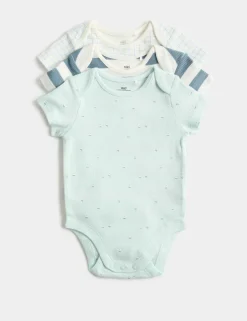 3 Pack Pure Cotton Nautical Bodysuits (6½lbs-3 Yrs)