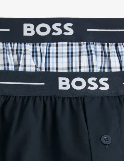 2 Pack Pure Cotton Plain Checked Boxers