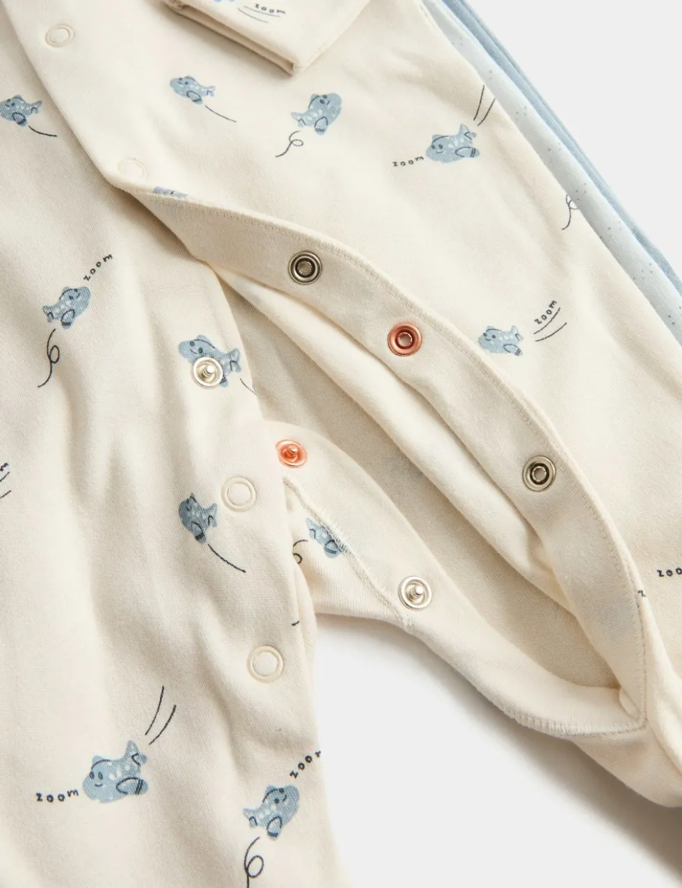 3 Pack Pure Cotton Plane Sleepsuits (5lbs-3 Yrs)
