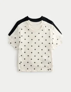 3 Pack Pure Cotton Polka Dot Tops (2-8 Yrs)