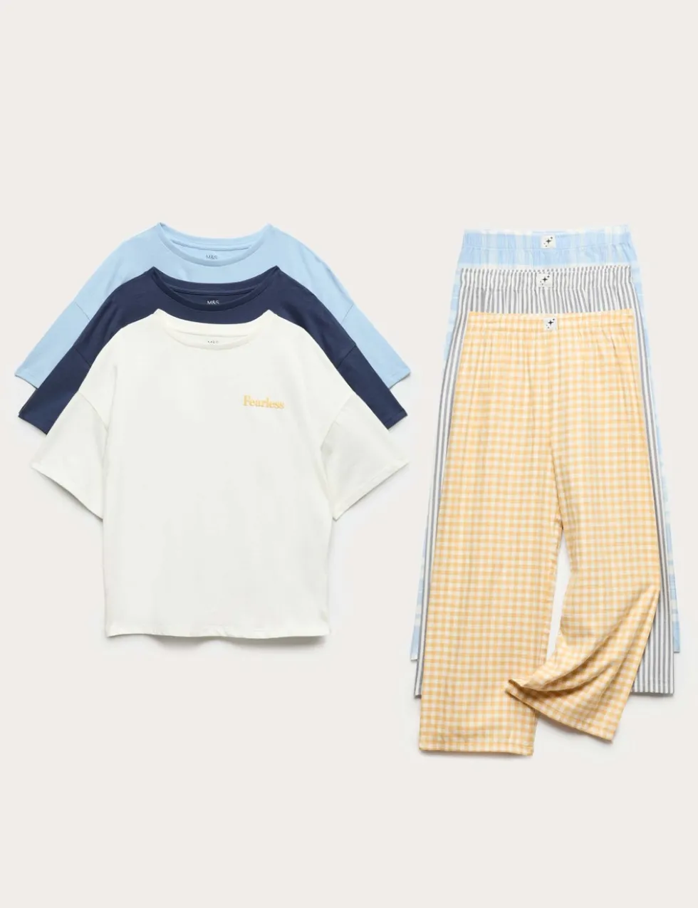 3 Pack Pure Cotton Pyjama Sets (6-16 Yrs)
