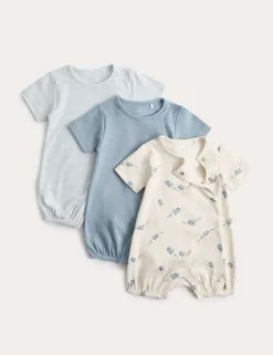 3 Pack Pure Cotton Rompers (7lbs-3 Yrs)