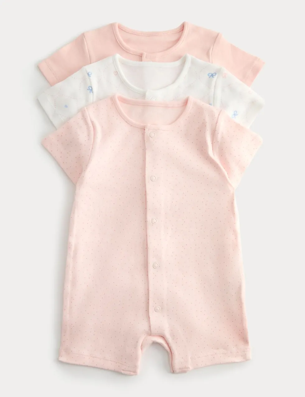 3 Pack Pure Cotton Rompers (7lbs-3 Yrs)