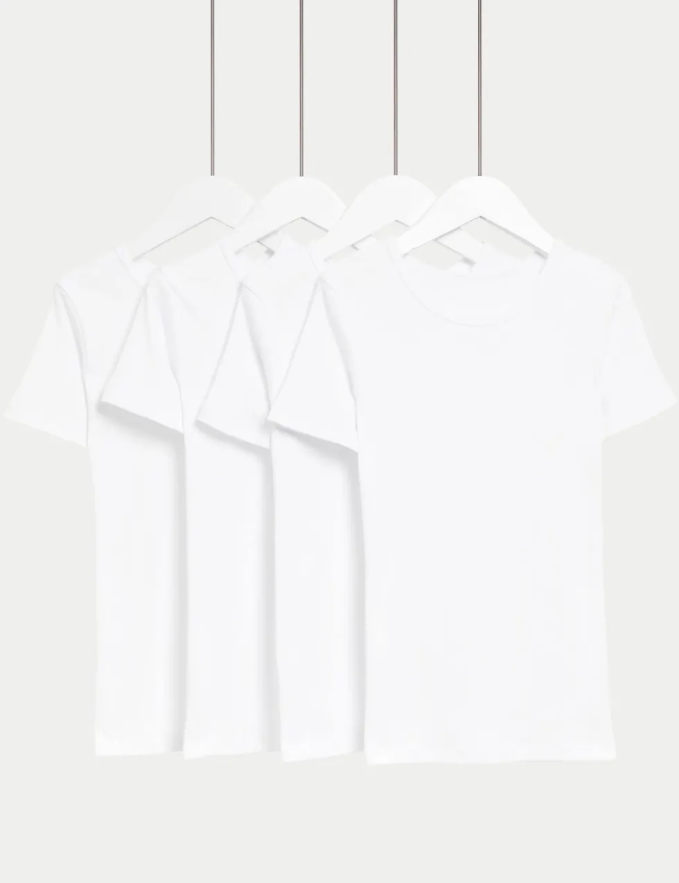 4 Pack Pure Cotton Short Sleeve Vests (2-14 Yrs)