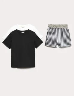 2 Pack Pure Cotton Shortie Pyjama Sets