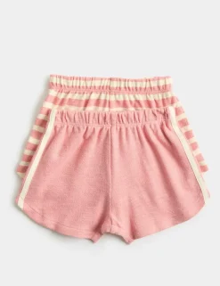2 Pack Pure Cotton Side Stripe Shorts (0-5 Yrs)
