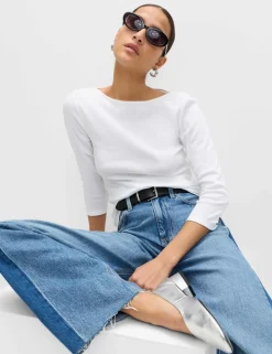 3 Pack Pure Cotton Slash Neck Slim Fit Tops