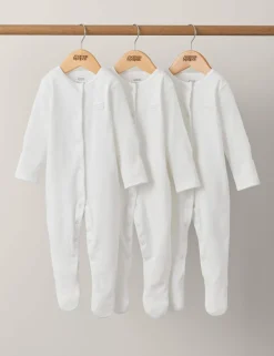 3 Pack Pure Cotton Sleepsuits (7lbs-2 Yrs)