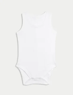 7 Pack Pure Cotton Sleeveless Bodysuits (5lbs-3 Yrs)