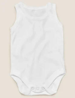 7 Pack Pure Cotton Sleeveless Bodysuits (5lbs-3 Yrs)