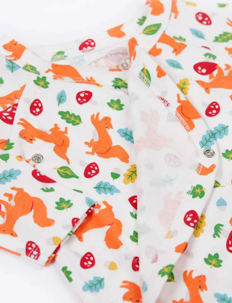 2 Pack Pure Cotton Squirrel Bodysuits (0-24 Mths)