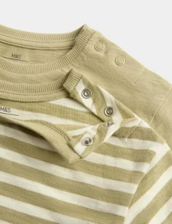 2 Pack Pure Cotton Stripe T-Shirts (0-5 Yrs)