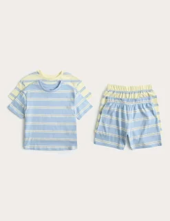 2 Pack Pure Cotton Striped Pyjama Sets (1-8 Yrs)