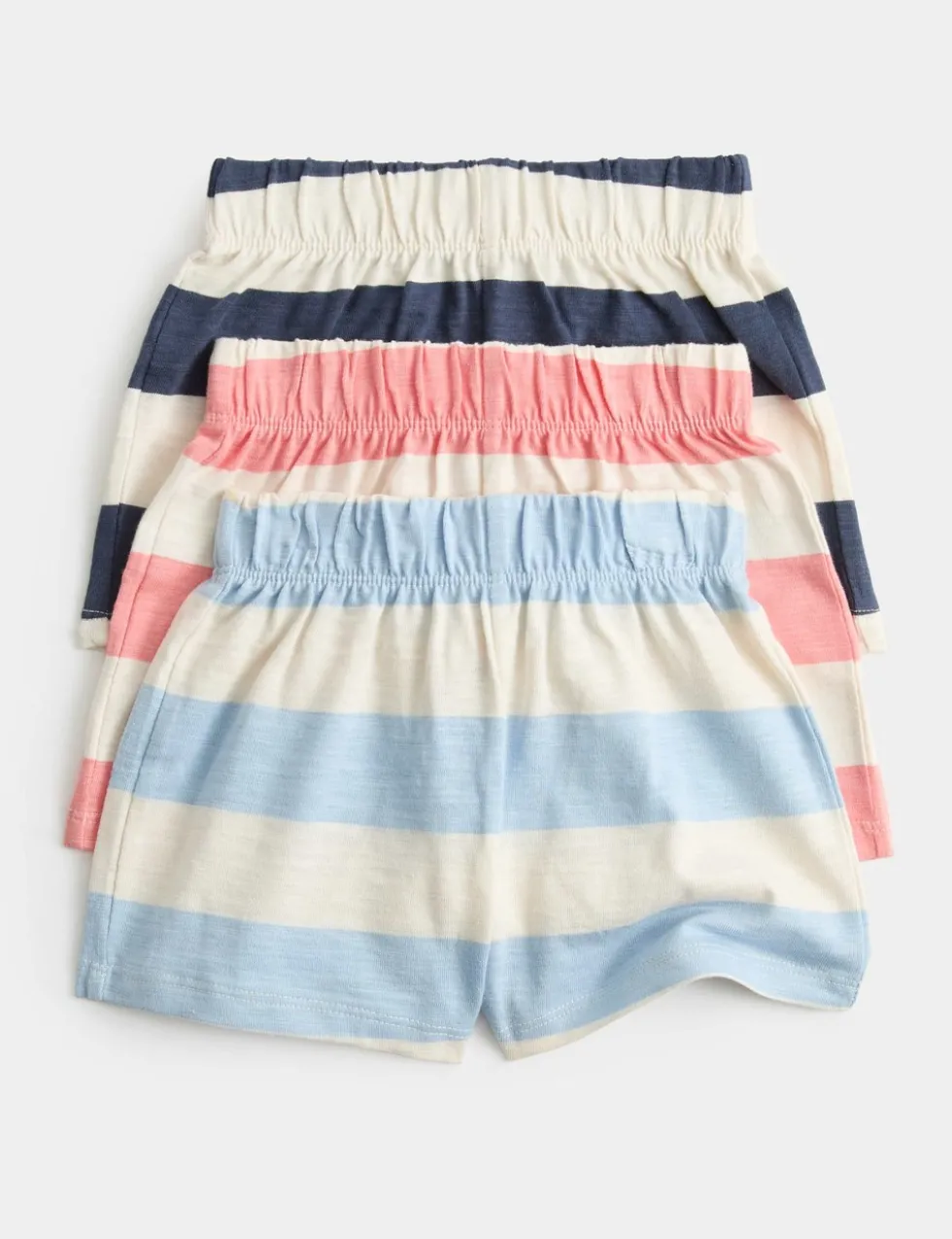 3 Pack Pure Cotton Striped Shorts (0-5 Yrs)