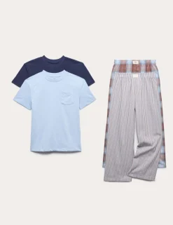 2 Pack Pure Cotton Striped Pyjama Sets (3-16 Yrs)