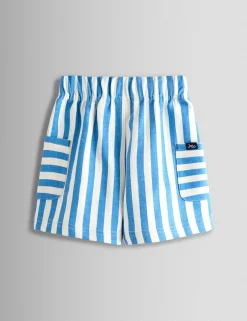 2 Pack Pure Cotton Striped & Plain Shorts (6 Mths-7 Yrs)