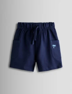 2 Pack Pure Cotton Striped & Plain Shorts (6 Mths-7 Yrs)