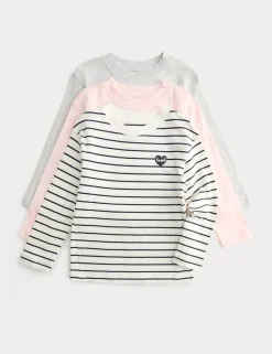 3 Pack Pure Cotton Striped Tops (2-8 Yrs)