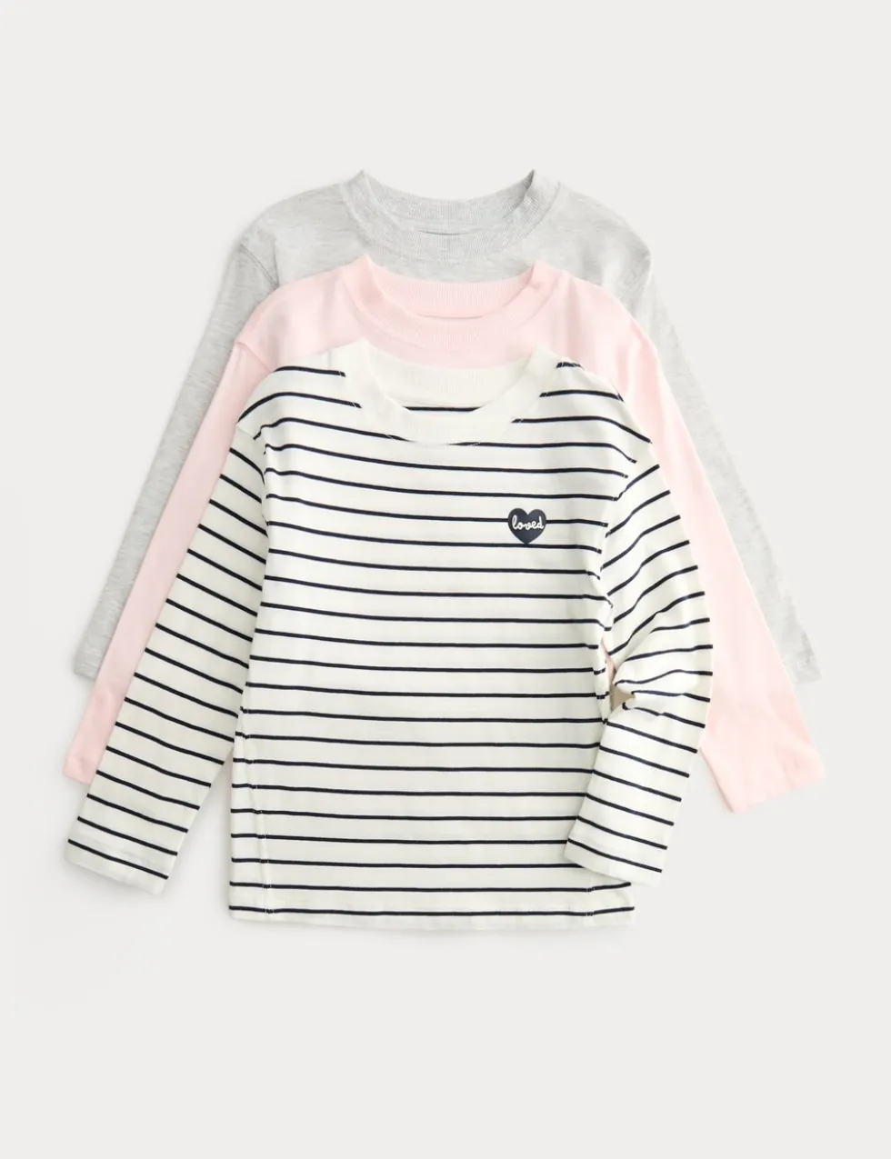 3 Pack Pure Cotton Striped Tops (2-8 Yrs)