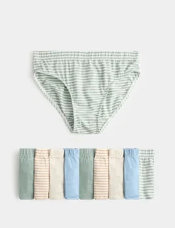 10 Pack Pure Cotton Stripes & Solids Briefs (2-14 Yrs)