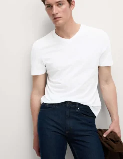 3 Pack Pure Cotton V-Neck T-Shirts