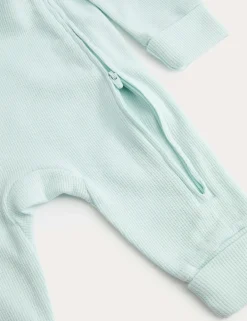 3 Pack Pure Cotton Waffle Sleepsuits (6lbs 3oz-3 Yrs)