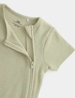 3 Pack Pure Cotton Waffle Rompers (7lbs-3 Yrs)