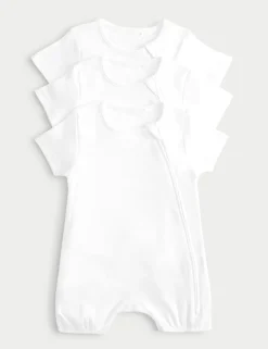 3 Pack Pure Cotton White Rompers (0-3 Yrs)