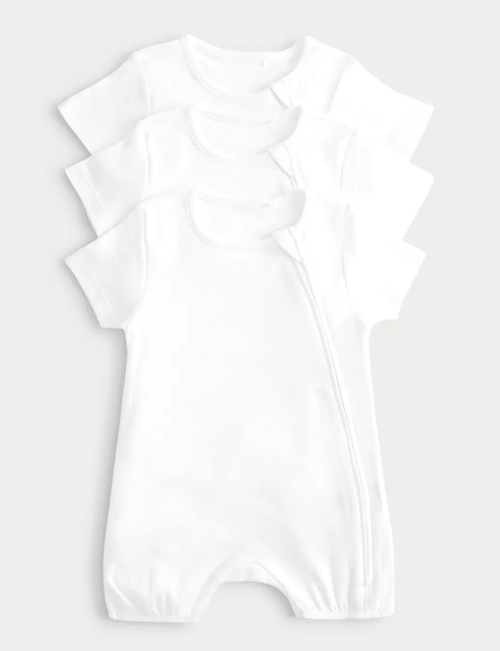 3 Pack Pure Cotton White Rompers (0-3 Yrs)