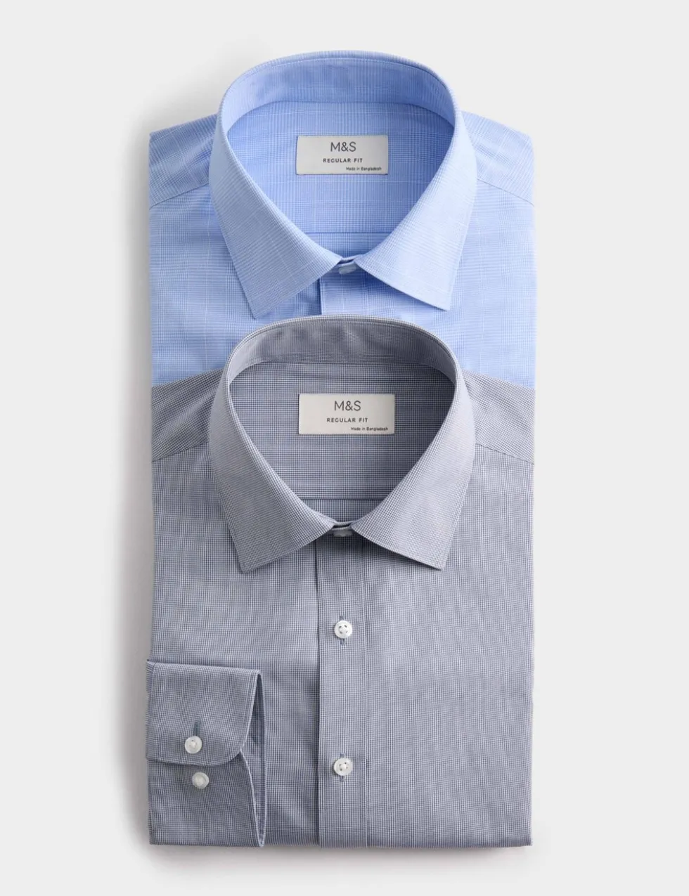 2 Pack Regular Fit Easy Iron Long Sleeve Shirts