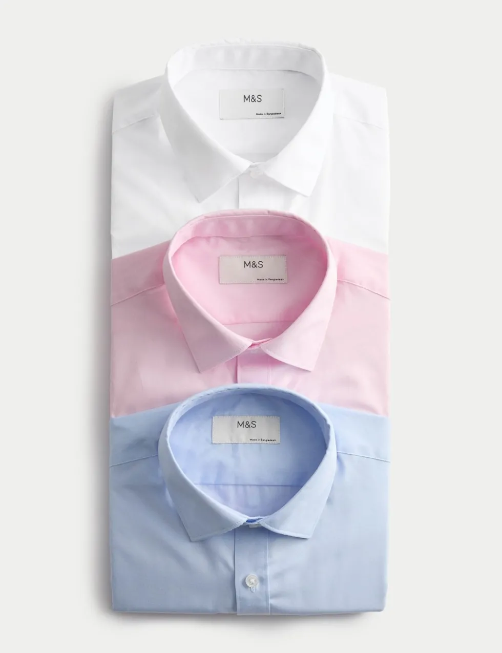 3 Pack Regular Fit Easy Iron Long Sleeve Shirts