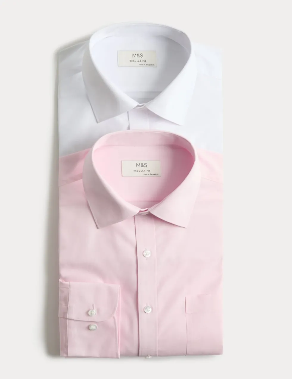 2 Pack Regular Fit Easy Iron Cotton Blend Shirts
