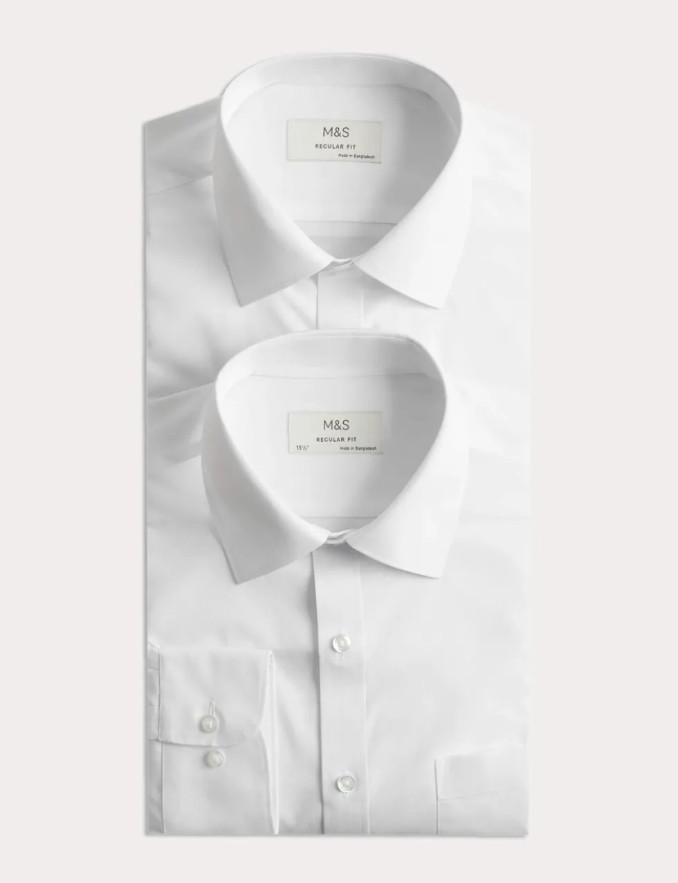 2 Pack Regular Fit Easy Iron Cotton Blend Shirts