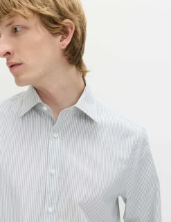 2 Pack Regular Fit Easy Iron Striped Shirts