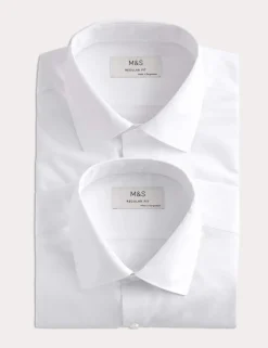 2 Pack Regular Fit Easy Iron Shirts
