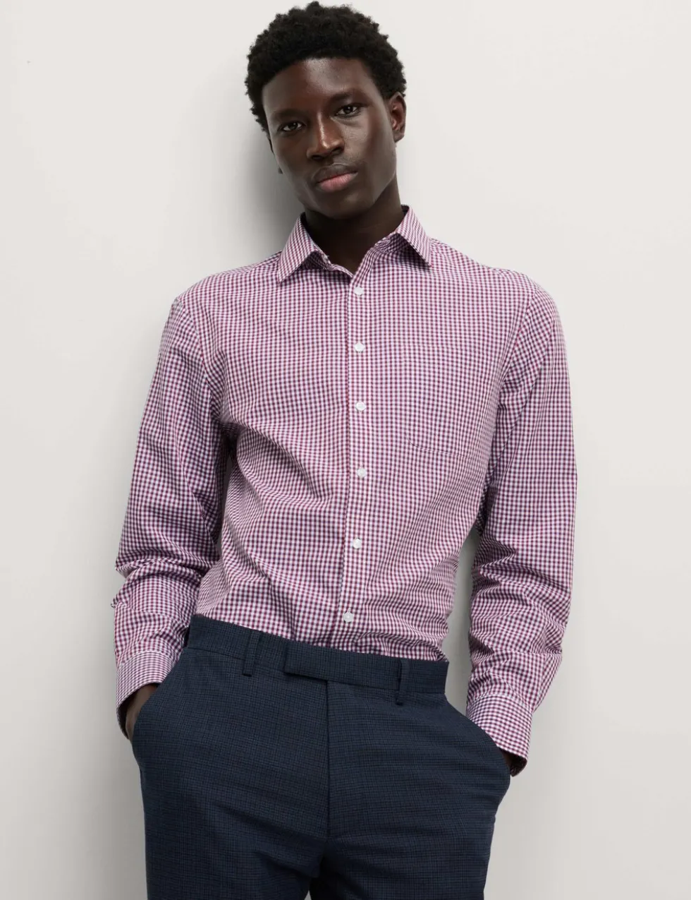 2 Pack Regular Fit Easy Iron Check Shirts