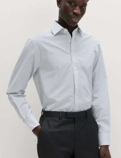 2 Pack Regular Fit Easy Iron Striped Shirts