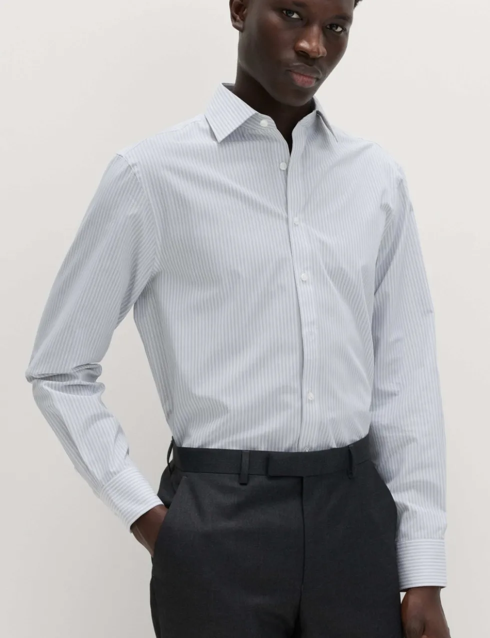 2 Pack Regular Fit Easy Iron Striped Shirts