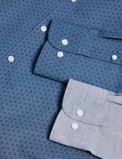 2 Pack Regular Fit Easy Iron Printed Shirts