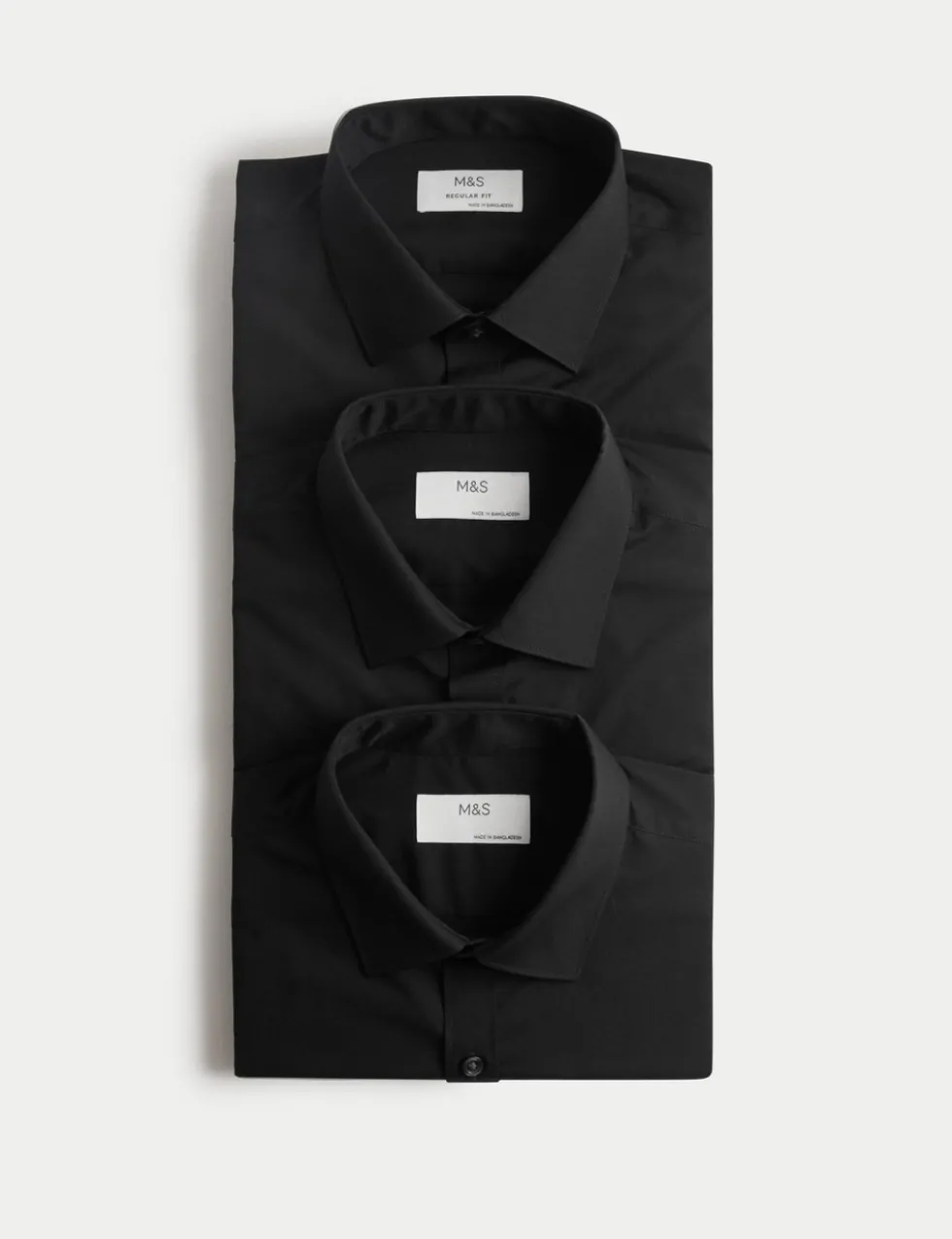 3 Pack Regular Fit Easy Iron Long Sleeve Shirts