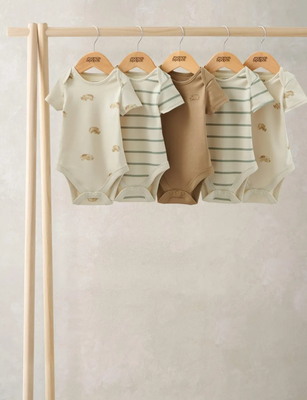 5 Pack Rhino Bodysuits (7lbs-24 Mths)
