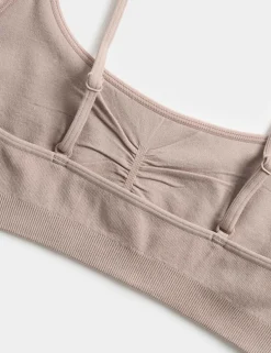 3 Pack Seamless Non Wired Micro Crop Tops