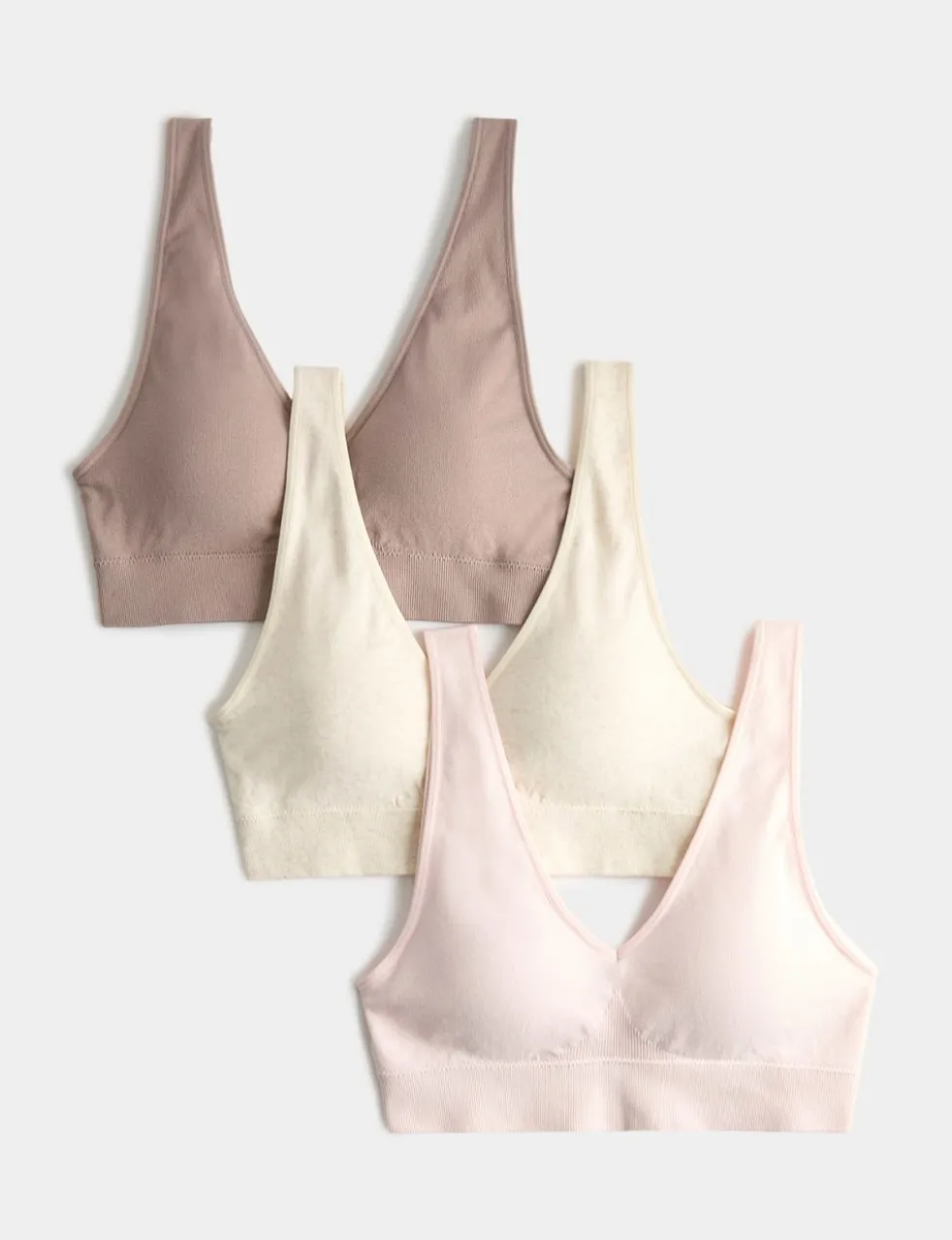 3 Pack Seamless V-Neck Crop Tops