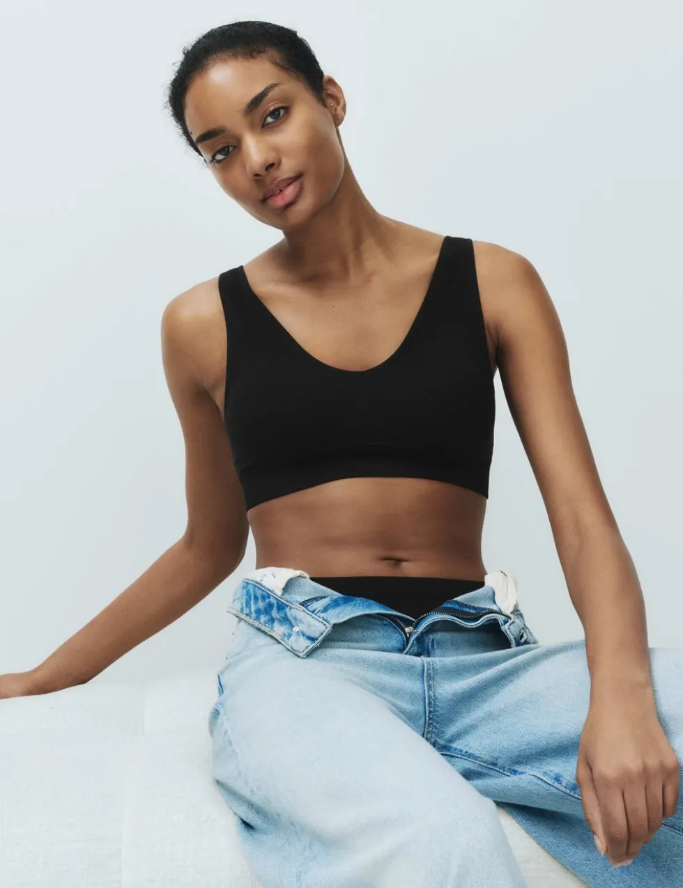 3 Pack Seamless V-Neck Crop Tops