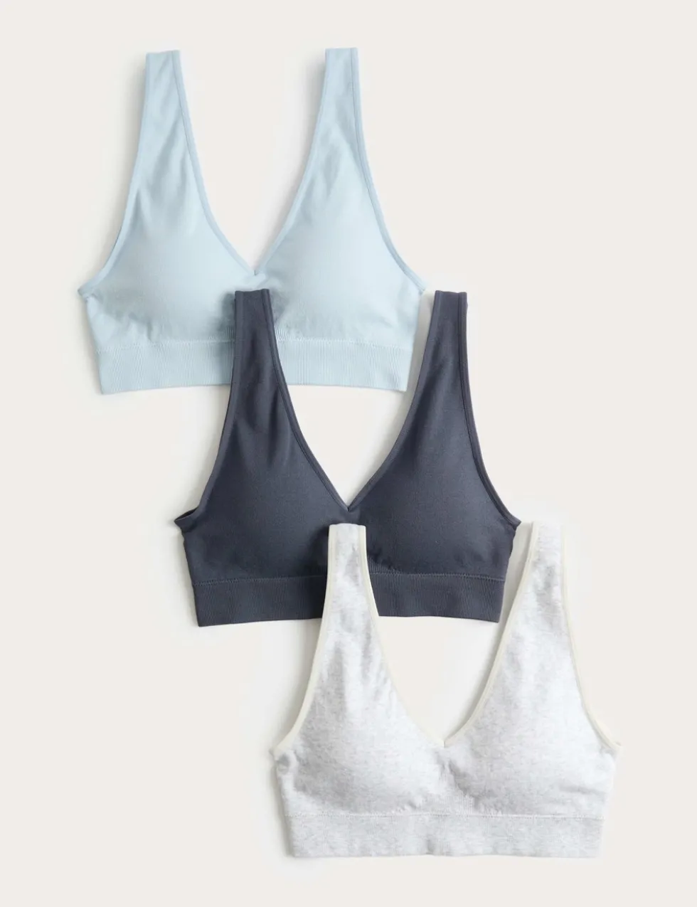 3 Pack Seamless V-Neck Crop Tops