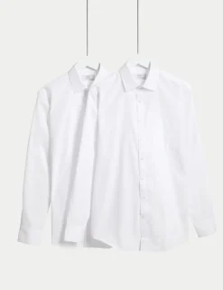 2 Pack Skinny Fit Easy Iron Cotton Blend Shirts