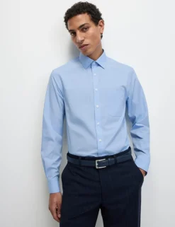 2 Pack Slim Fit Easy Iron Cotton Blend Shirts