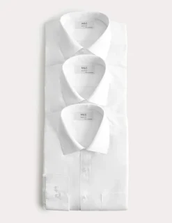 3 Pack Slim Fit Easy Iron Long Sleeve Shirts