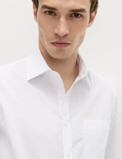 2 Pack Slim Fit Easy Iron Cotton Blend Shirts
